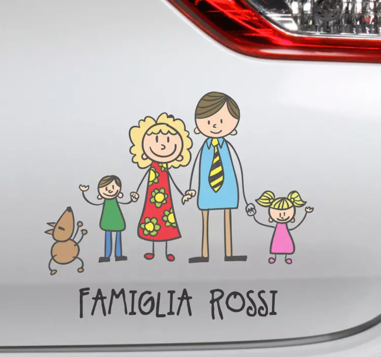 Adesivo con famiglia e cognome personalizzato - TenStickers