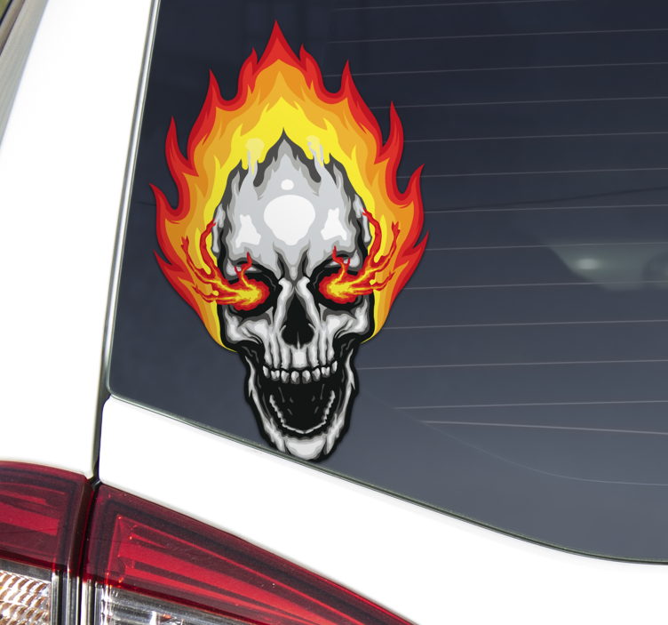 Adesivo per auto Fuoco del cranio - TenStickers
