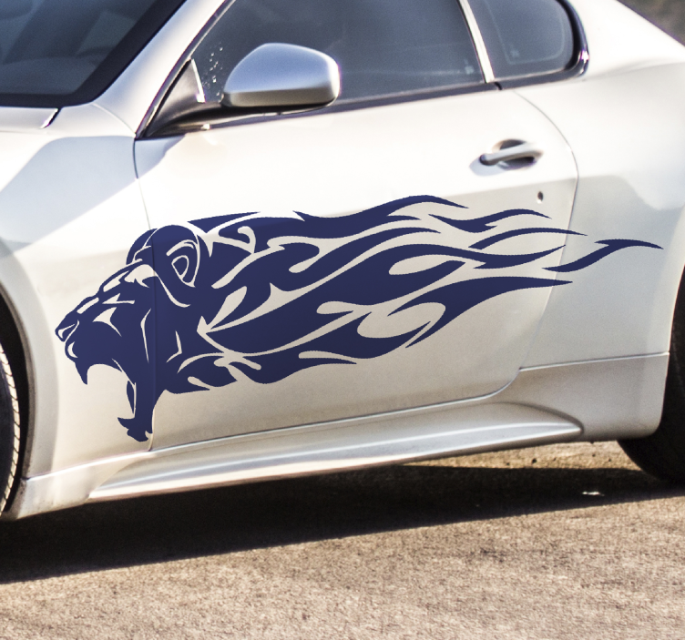 Adesivo per auto Leone tribale - TenStickers