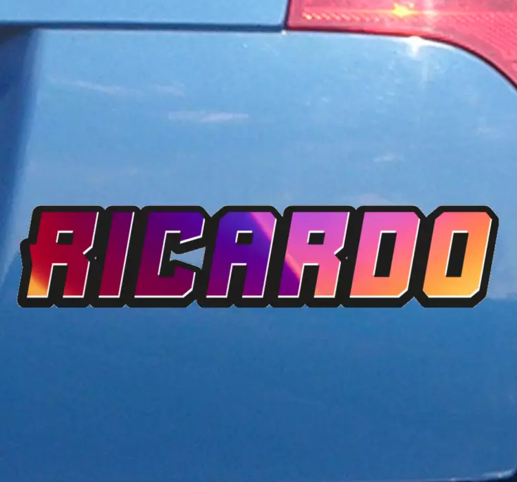 Adesivo per auto nome personalizzato neon sportivo - TenStickers