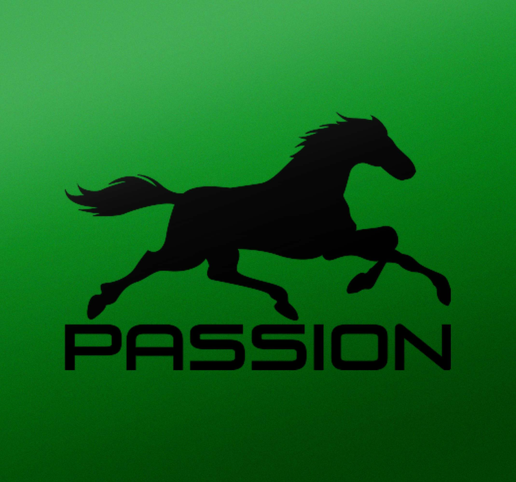 Adesivo con cavallo e scritta "passion" - TenStickers