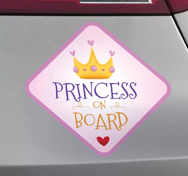 Adesivo auto “Princess on board” - TenStickers