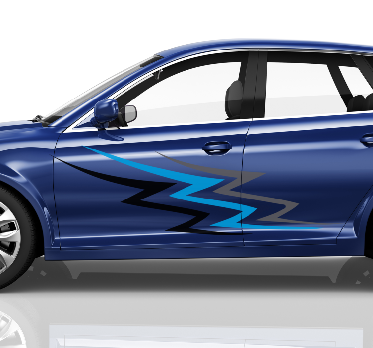 Adesivo per auto tuning blu e grigio - TenStickers