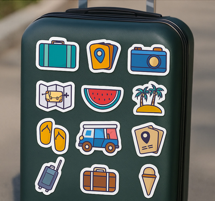 Adesivo avventura icone di viaggio minimaliste - TenStickers