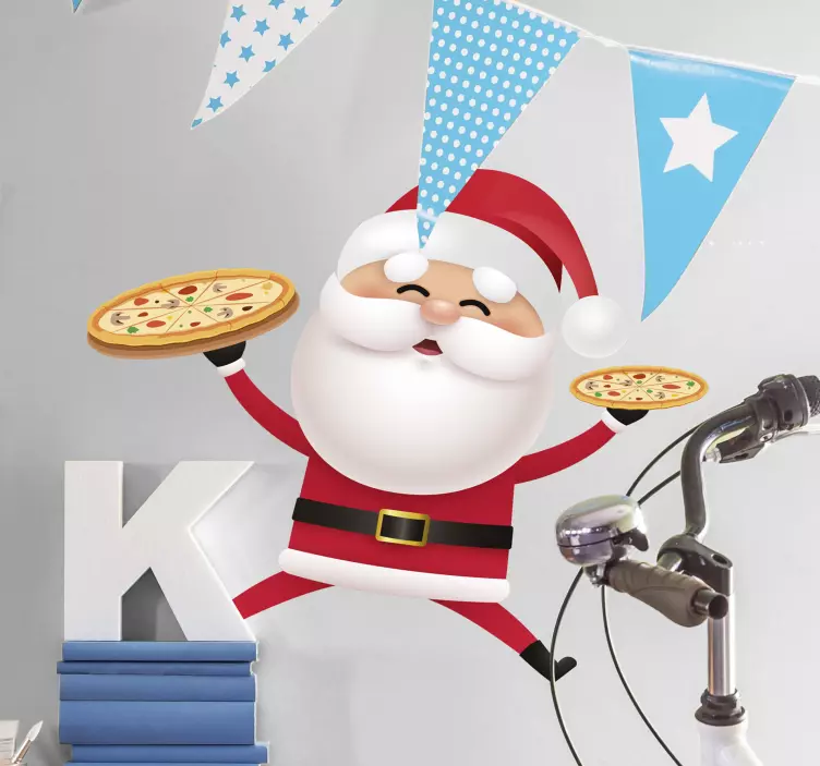 Adesivo Babbo Natale pizzaiolo - TenStickers