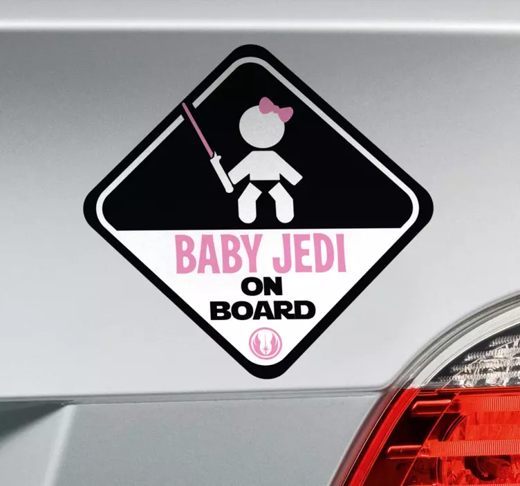 Adesivo per auto con baby jedi a bordo - TenStickers