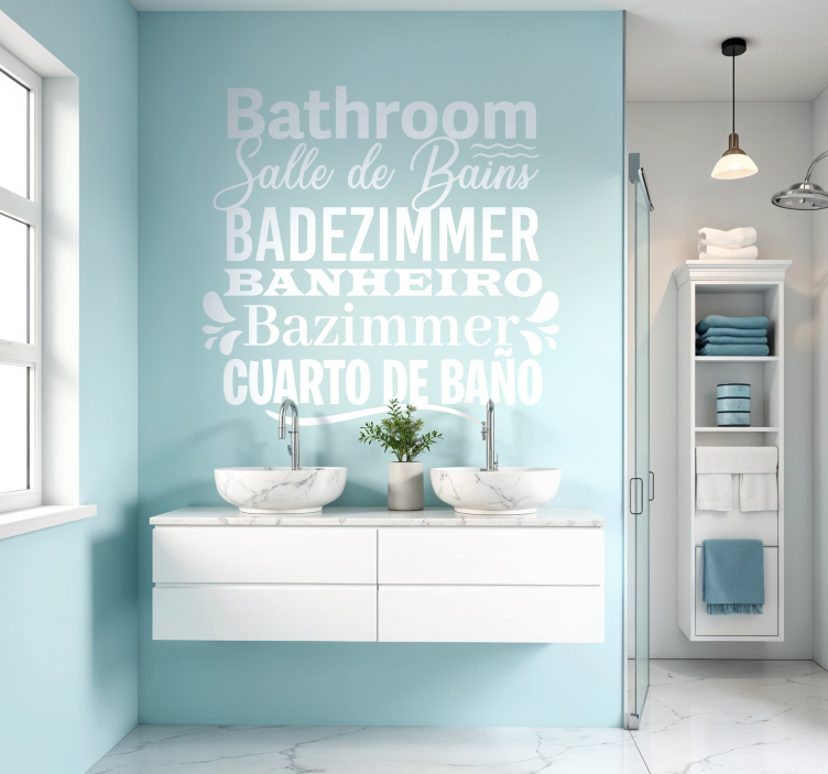 Adesivo bagno lingue diverse - TenStickers