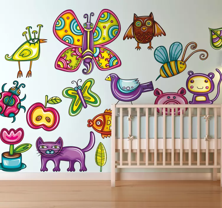 Adesivo bambini animaletti colorati - TenStickers