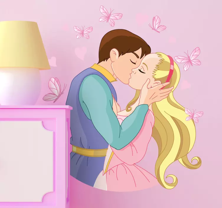 Adesivo bambini bacio da favola - TenStickers
