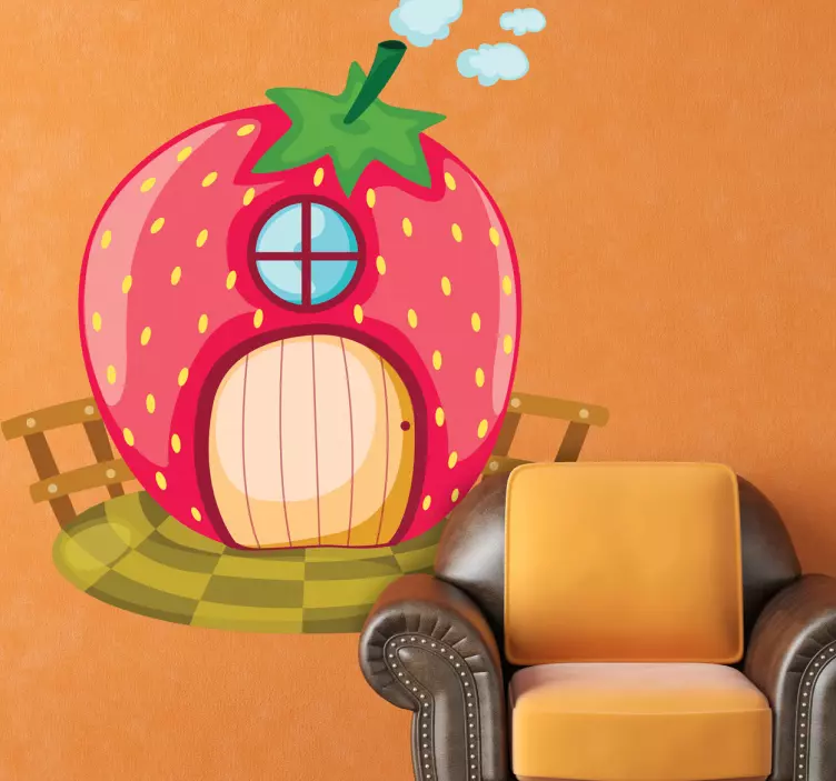 Adesivo bambini casa di fragola - TenStickers