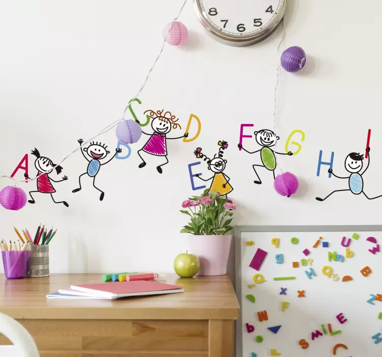 Adesivo bambini cornice alfabeto - TenStickers