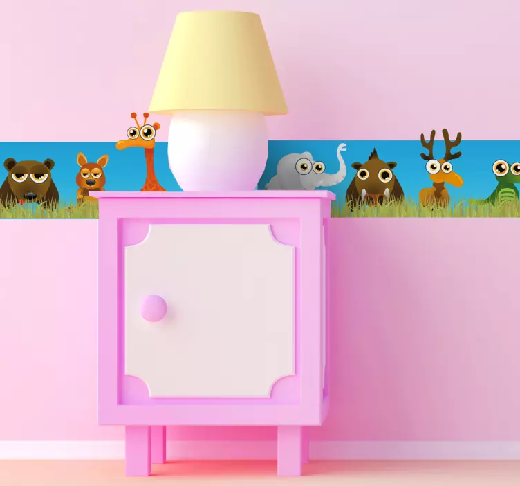 Adesivo bambini cornice animaletti - TenStickers