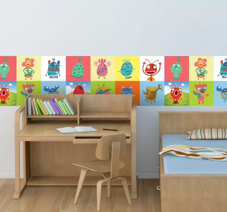 Adesivo bambini cornice con mostri - TenStickers