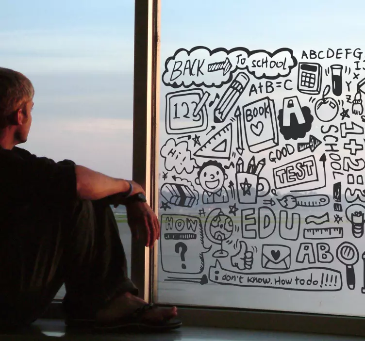 Adesivo bambini disegni scuola - TenStickers