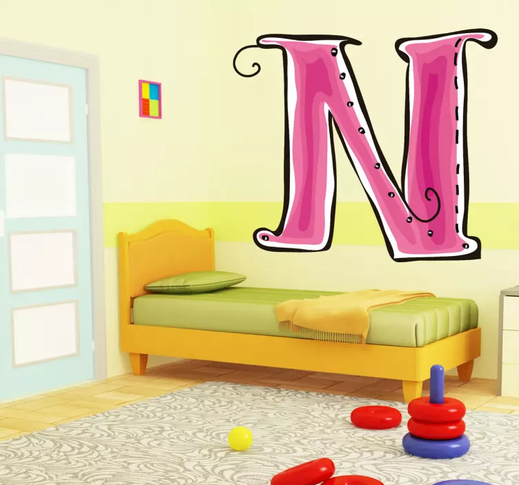 Adesivo bambini disegno lettera N - TenStickers
