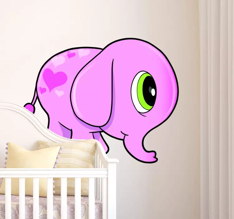 Adesivo bambini elefantino rosa - TenStickers