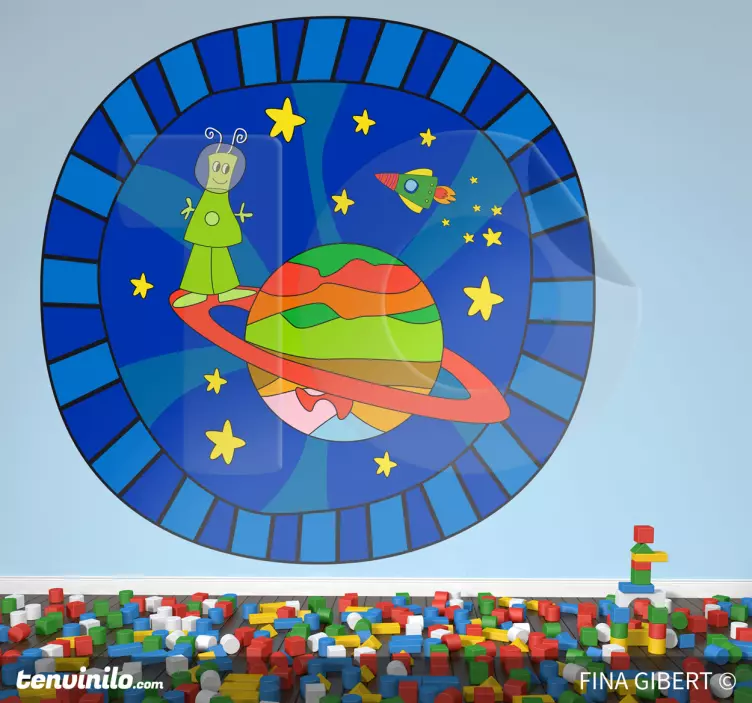 Adesivo bambini extraterrestre verde - TenStickers