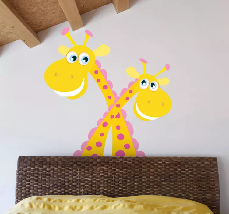 Adesivo bambini giraffe incrociate - TenStickers