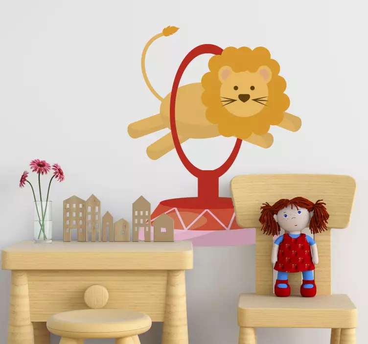 Adesivo bambini leone acrobata - TenStickers