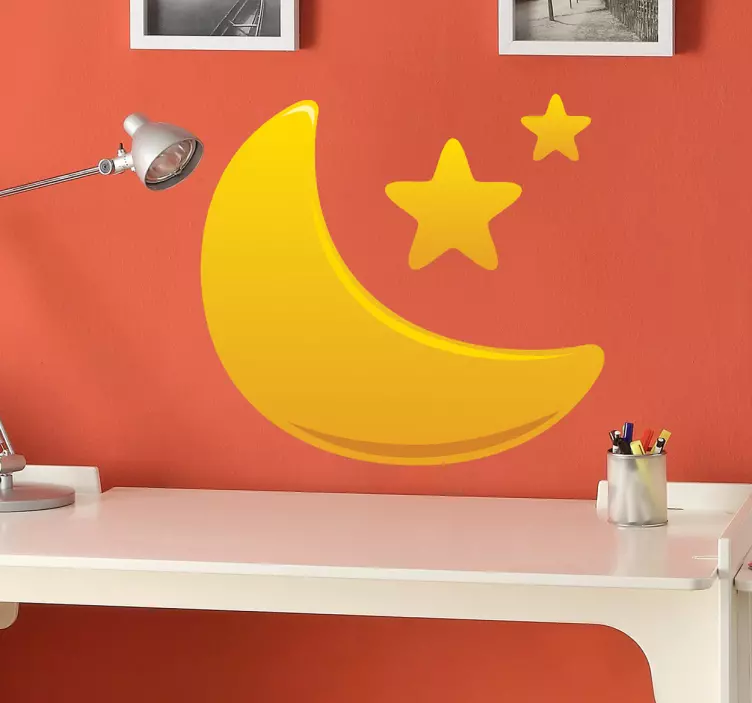Adesivo bambini mezzaluna con stelle - TenStickers