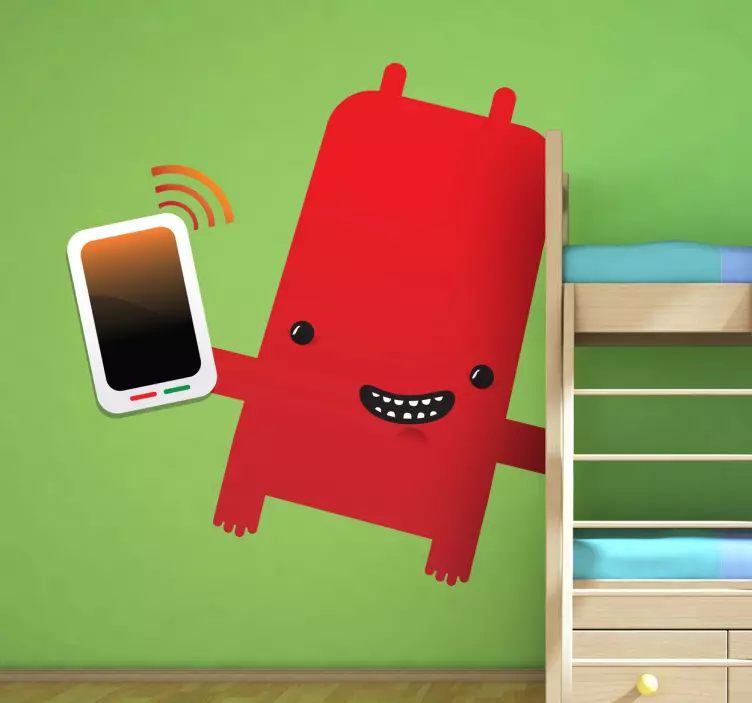 Adesivo bambini mostro con cellulare - TenStickers