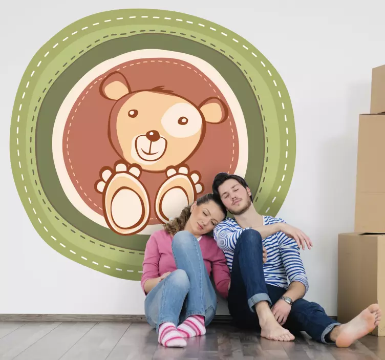 Adesivo bambini orsetto in cornice - TenStickers