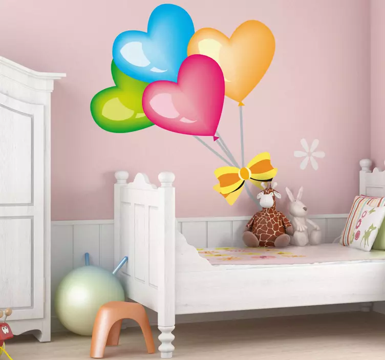 Adesivo bambini palloncini cuore - TenStickers