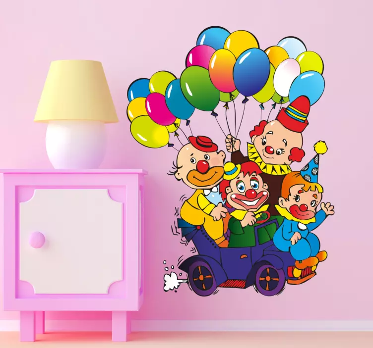 Adesivo bambini palloncini e pagliacci - TenStickers