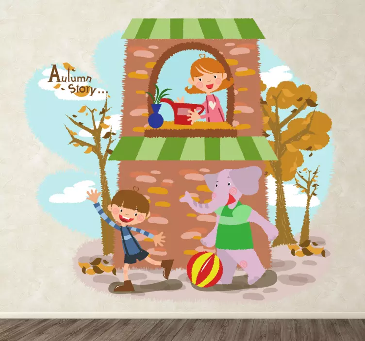 Adesivo bambini partita autunnale - TenStickers