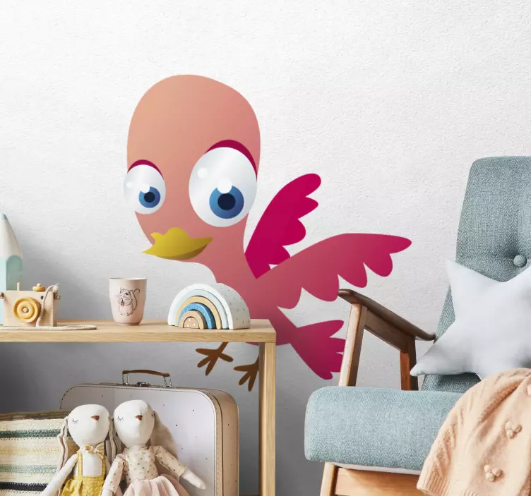 Adesivo bambini passerotto rosa - TenStickers