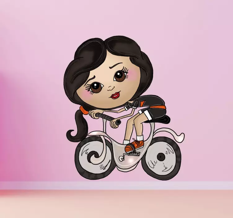 Adesivo bambini ragazzina in bicicletta - TenStickers