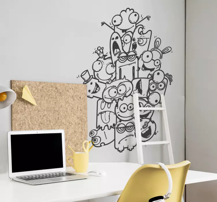 Adesivo bambini riunione mostri - TenStickers