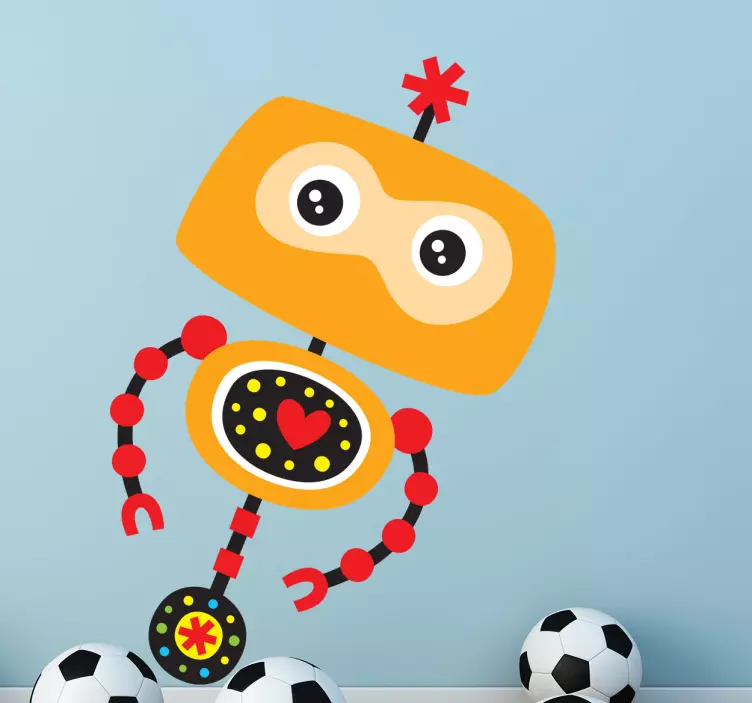 Adesivo bambini robot giallo - TenStickers