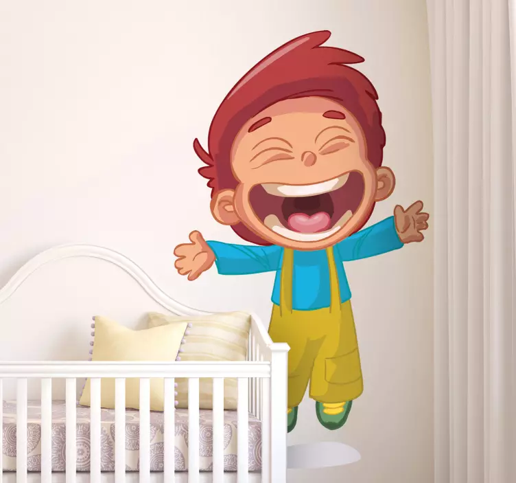 Adesivo bambini salto con sorriso - TenStickers