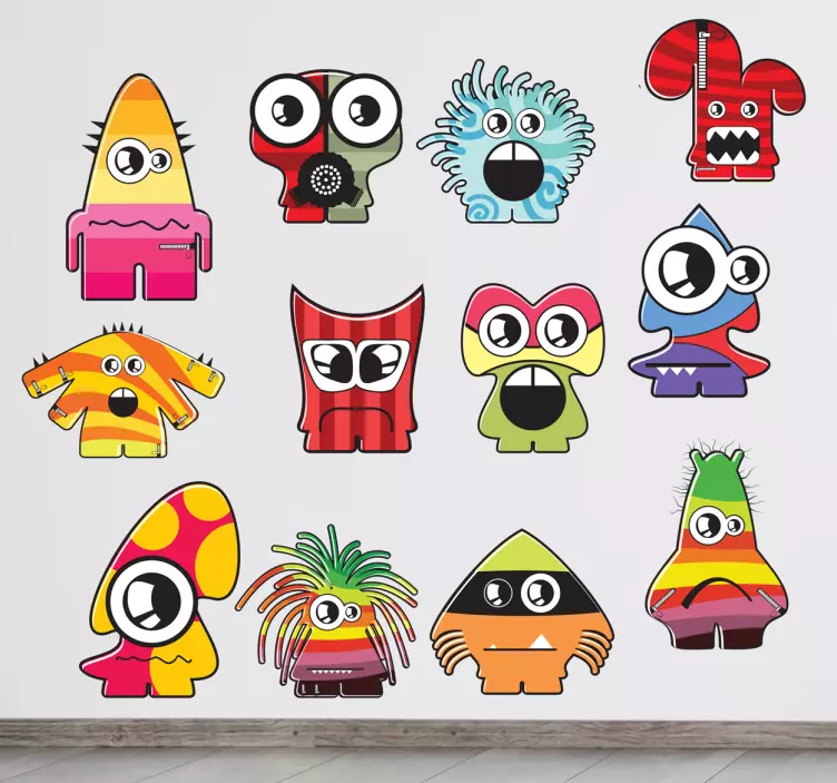 Adesivo bambini set dodici mostri - TenStickers
