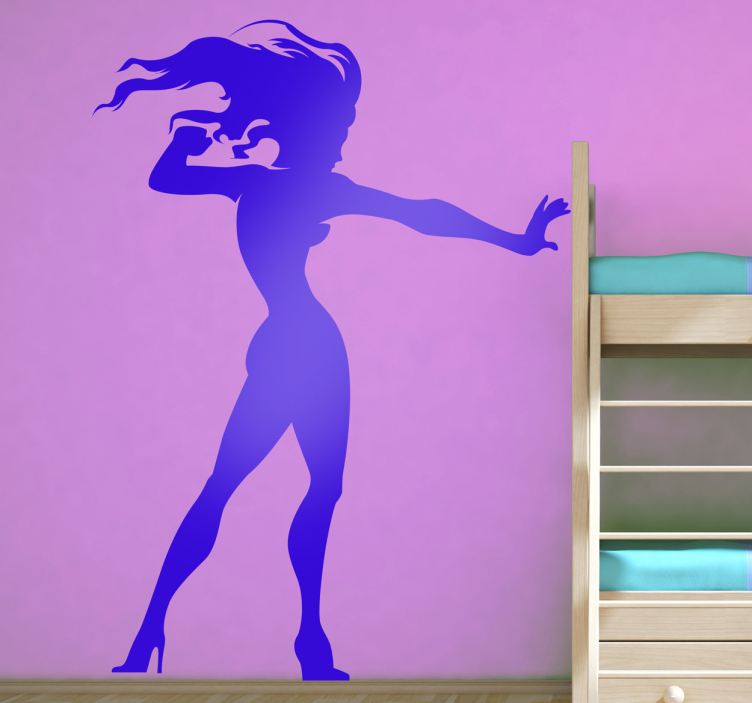 Adesivo bambini silhouette superwoman - TenStickers