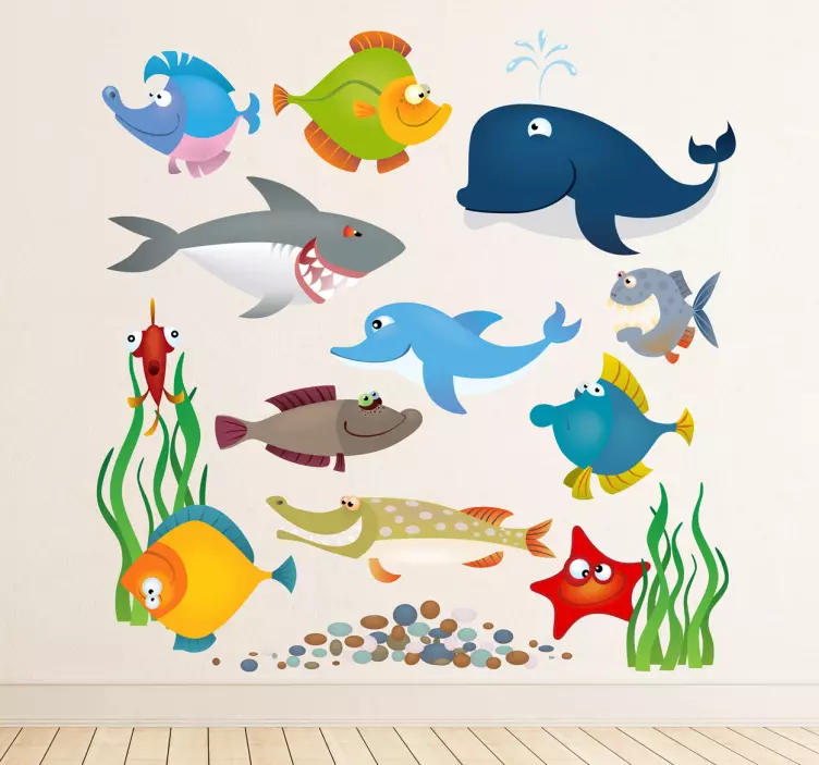 Adesivo bambini specie acquatiche - TenStickers