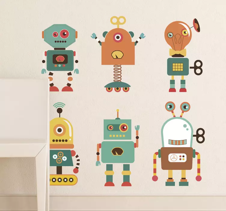 Adesivo bambini squadra di robot - TenStickers