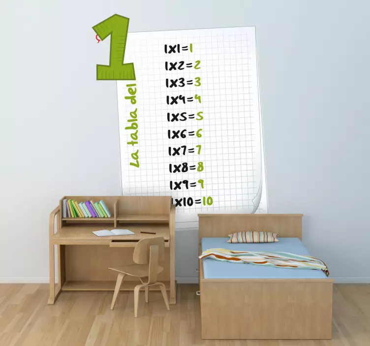Adesivo bambini tabella delle moltiplicazioni 1 - TenStickers