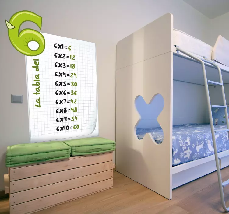 Adesivo bambini tabella delle moltiplicazioni 6 - TenStickers