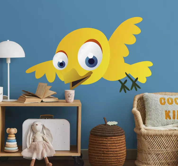 Adesivo bambini uccellino giallo - TenStickers