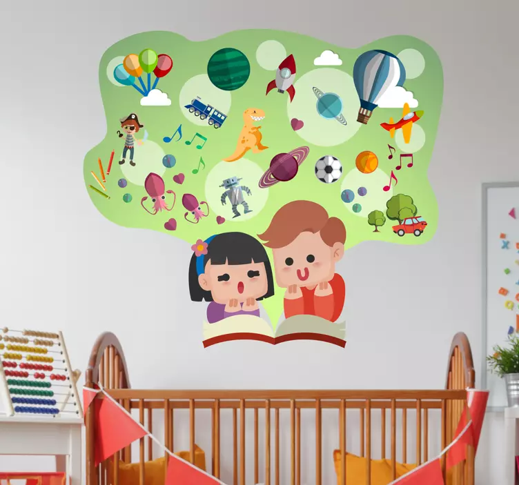Adesivo bambini viva i libri - TenStickers