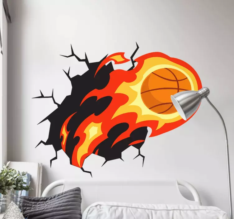 Adesivo basket impatto infuocato basket - TenStickers