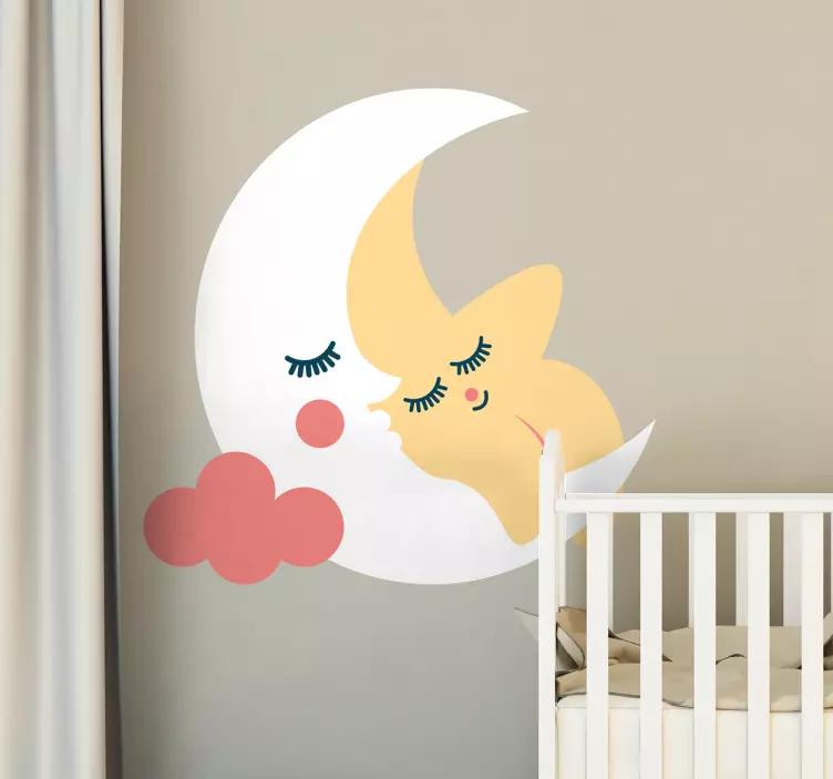 Adesivo da parete bebè luna e stella - TenStickers