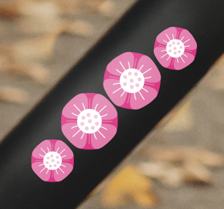 Adesivo per bici Fiori arrotondati - TenStickers