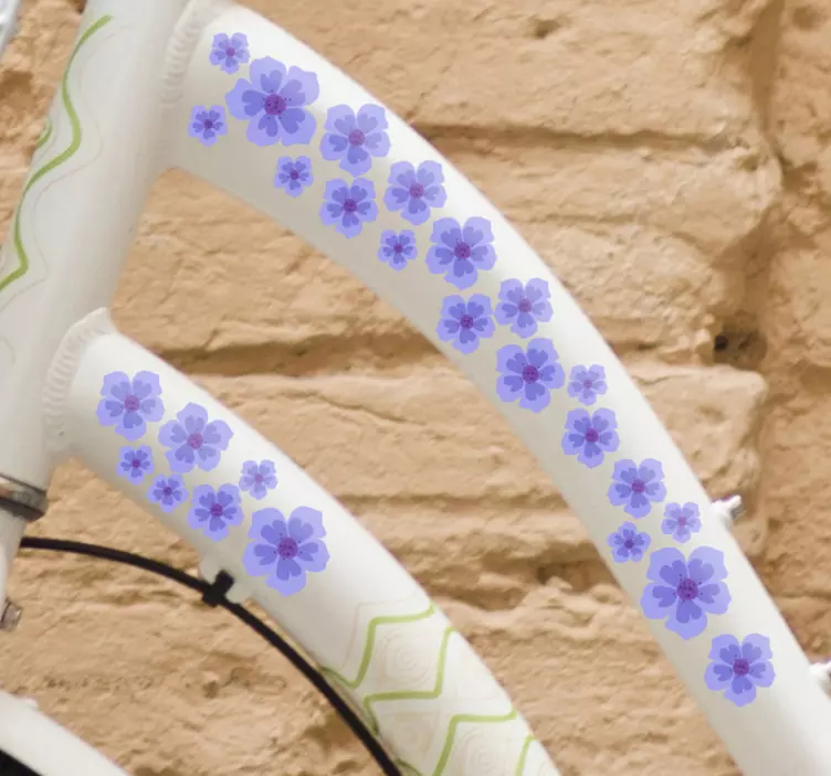 Adesivo per bici fiori viola - TenStickers