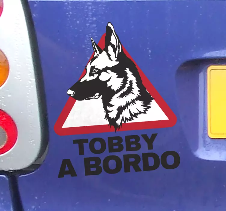 Adesivo per cane con nome personalizzabile - TenStickers