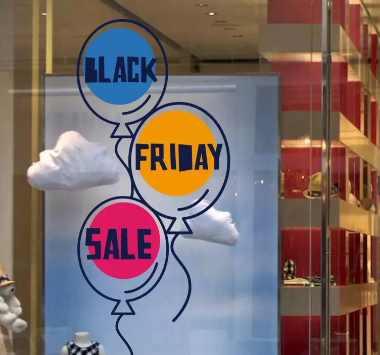 Adesivo Black Friday palloncini - TenStickers