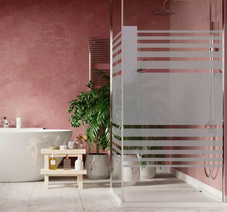 Adesivo box doccia con design a strisce orizzontali - TenStickers