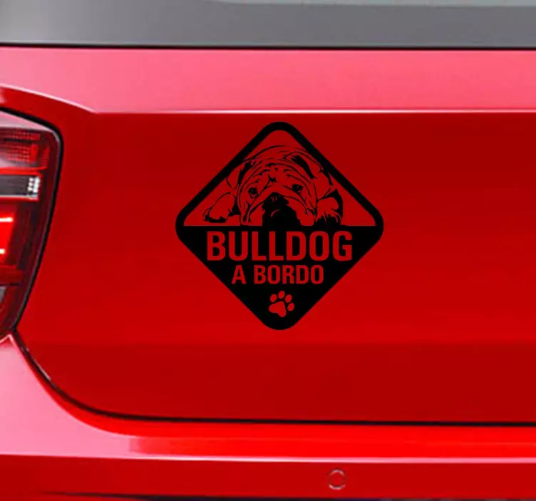 Adesivo per auto bulldog a bordo - TenStickers